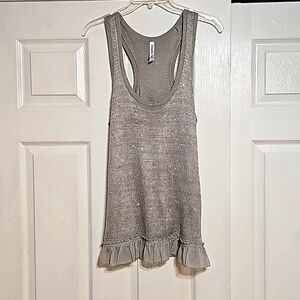 Aeropostale womens Silver sequin  Tank Top L